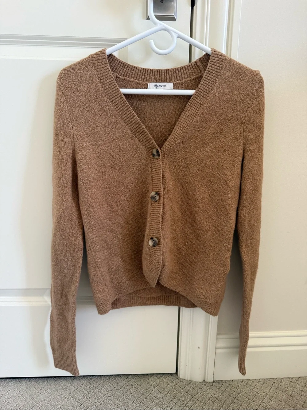 Madewell Cozy Camel V-Neck Button Cardigan - Picture 2 of 2